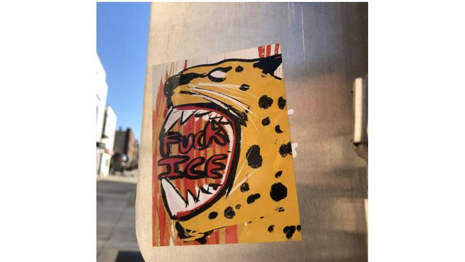 Fuck ICE leopard slide