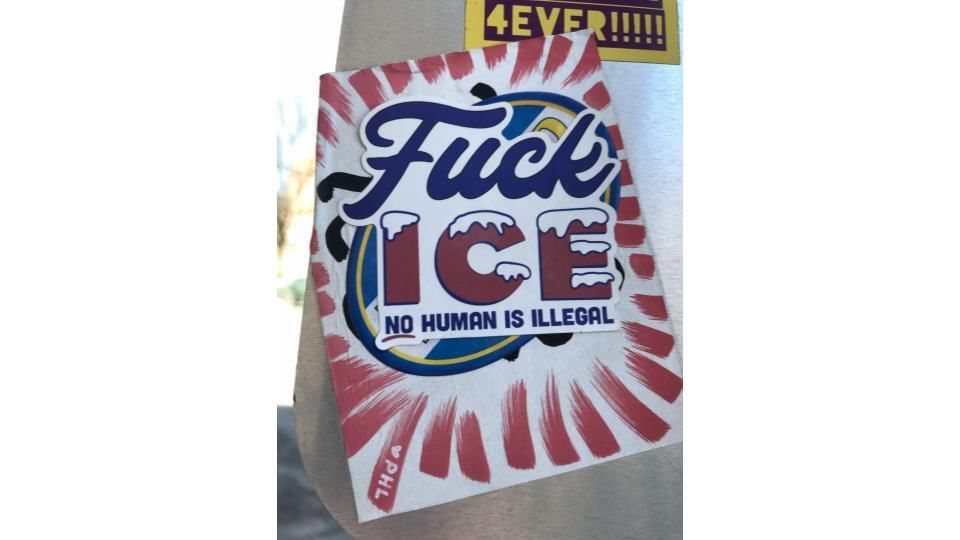 Fuck ICE no human is illegal slide
