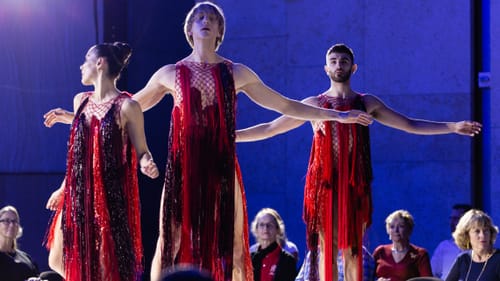 Patricia Delgado, David Hallberg, and Ricky Ubeda appear in the dance trio of ‘Glass Handel.’ (Photo by Dominic M. Mercier.)
