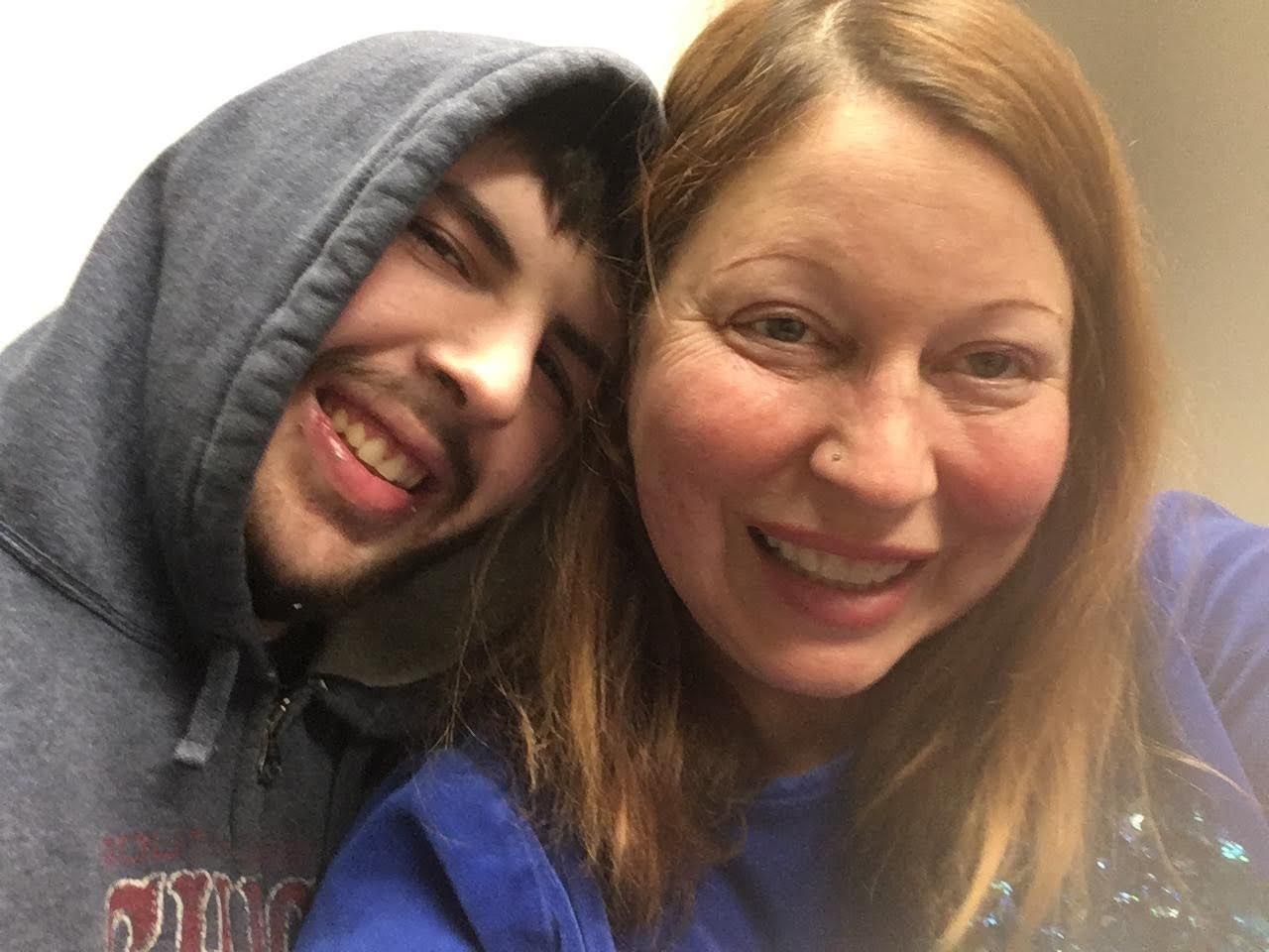 Home is a normal, cozy place for us to be: writer Gabrielle Kaplan-Mayer and her son George. (Image courtesy of the author.)