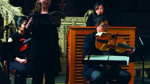 Sarah Shafer sings with the Gamut Bach Ensemble. (Photo by Mark Gambol.)