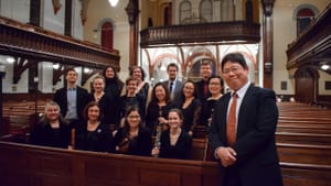 Koji Otsuki and his Gamut Bach Ensemble. (Photo by Michelle Shirk.)