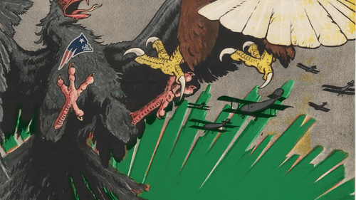 After the Philadelphia Eagles' 2018 Super Bowl win, the Library Company posted Charles Livingston Bull's 1917 "Join the Army Air Service, Be an American Eagle!" poster on Instagram. (Photo courtesy of the Library Company of Philadelphia.)