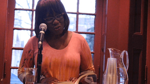 Anthology co-editor Patricia Smith reads her Golden Shovel poem, "Black, Poured Directly into the Wound." (Photo by Kellywritershouse via Creative Commons/Flickr)