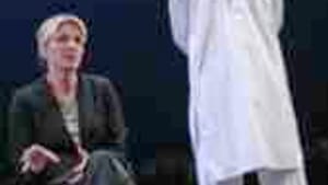 Jemma Redgrave, Daniel Rabin: Interview with a dead man. (Photo: John Haynes.)