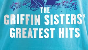Book cover: Author & title in white letters above a purple illustration of the sisters back-to-back wrapped in music notes