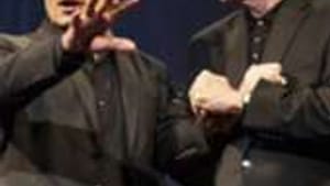 Guare (right) with Omar Sangare in 'Exile': Compassion for his subject.