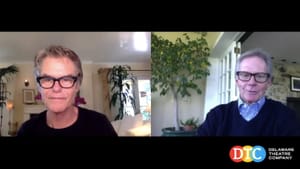 Harry Hamlin (left) and Bud Martin talk theater, DTC, and more. (Image courtesy of Delaware Theatre Company.)