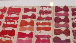 Dye samples from Philadelphia University’s Design Center, 1996. (Photo by Pamela J. Forsythe)