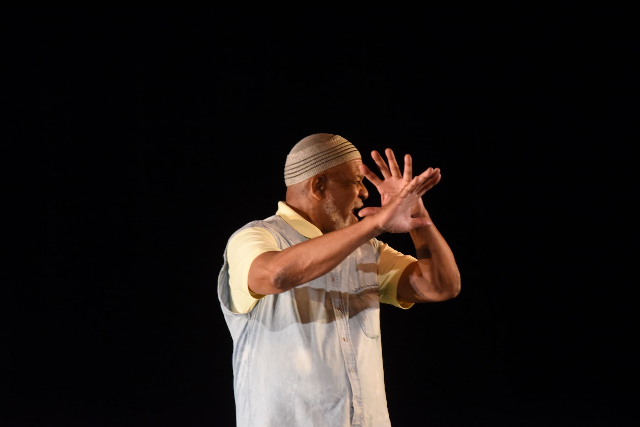 Hakim Ali's monologue reveals racism's corrosive roots. (Photo by Ray Holman.)