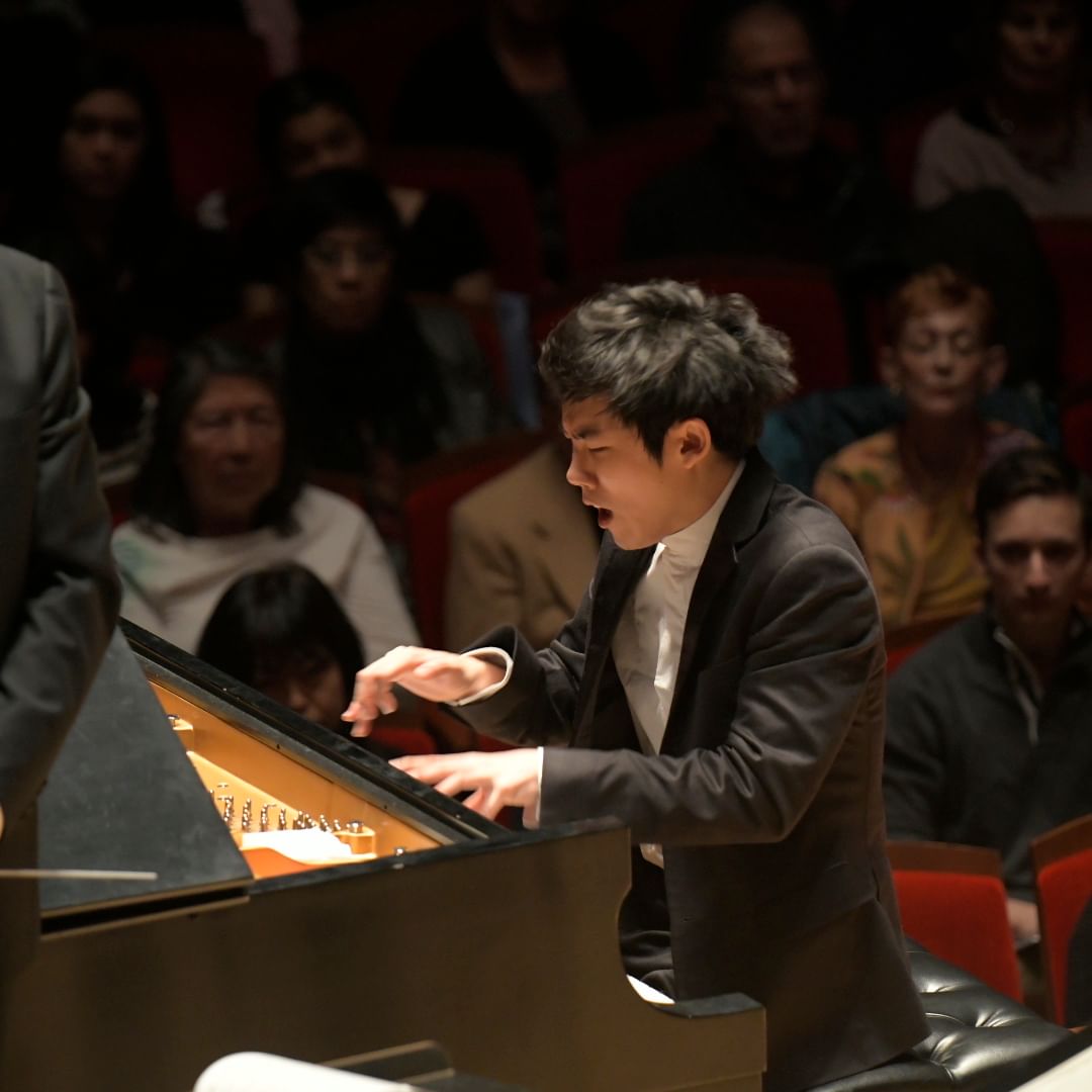There's no better tribute to a teacher than a student who's as passionate about his performance as Haochen Zhang. (Photo by David DeBalko.)