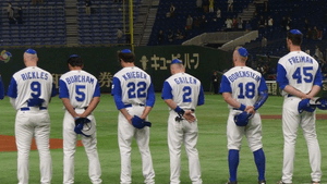 The baseball caps come off, but the kippot stay on the heads of Team Israel. (Photo via IMDB.com.)