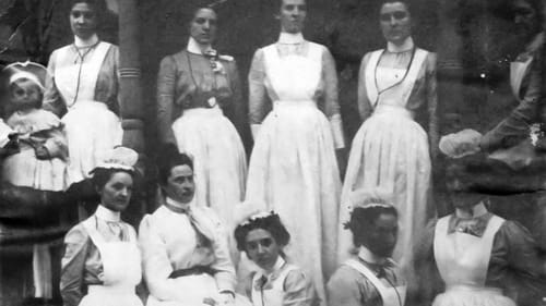 Nurses (like this class from 1900) trained and graduated by Bradford Hospital and other rural healthcare facilities provided crucial services  throughout Pennsylvania. (Image courtesy of Bradford Regional Medical Center.)