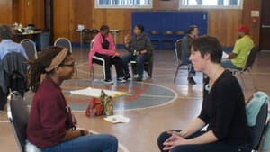 A Story Swap session leading up to the Hello Arts Festival. Photo courtesy of PointBold: A Neighborhood Project.