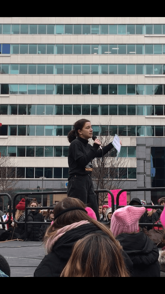 Young Women’s March speaker Abby Leedy has a passion for environmental justice. (Photo by Ben Finegan.)
