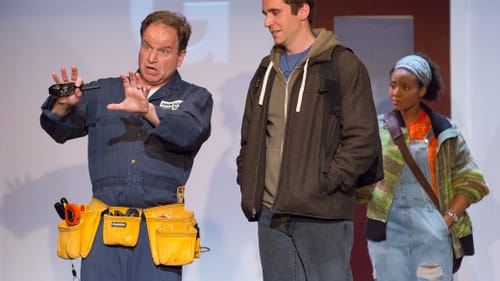 L to R: David Ingram's Marty is about to take Sean Close's Steve and Jessica Johnson's Jill on a wild ride. (Photo by Mark Garvin.)