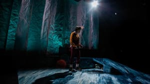 Sublime design and a strong performance from Satchel Williams in Inis Nua’s ‘A Hundred Words for Snow.’ (Photo by Wide Eyed Studios.)