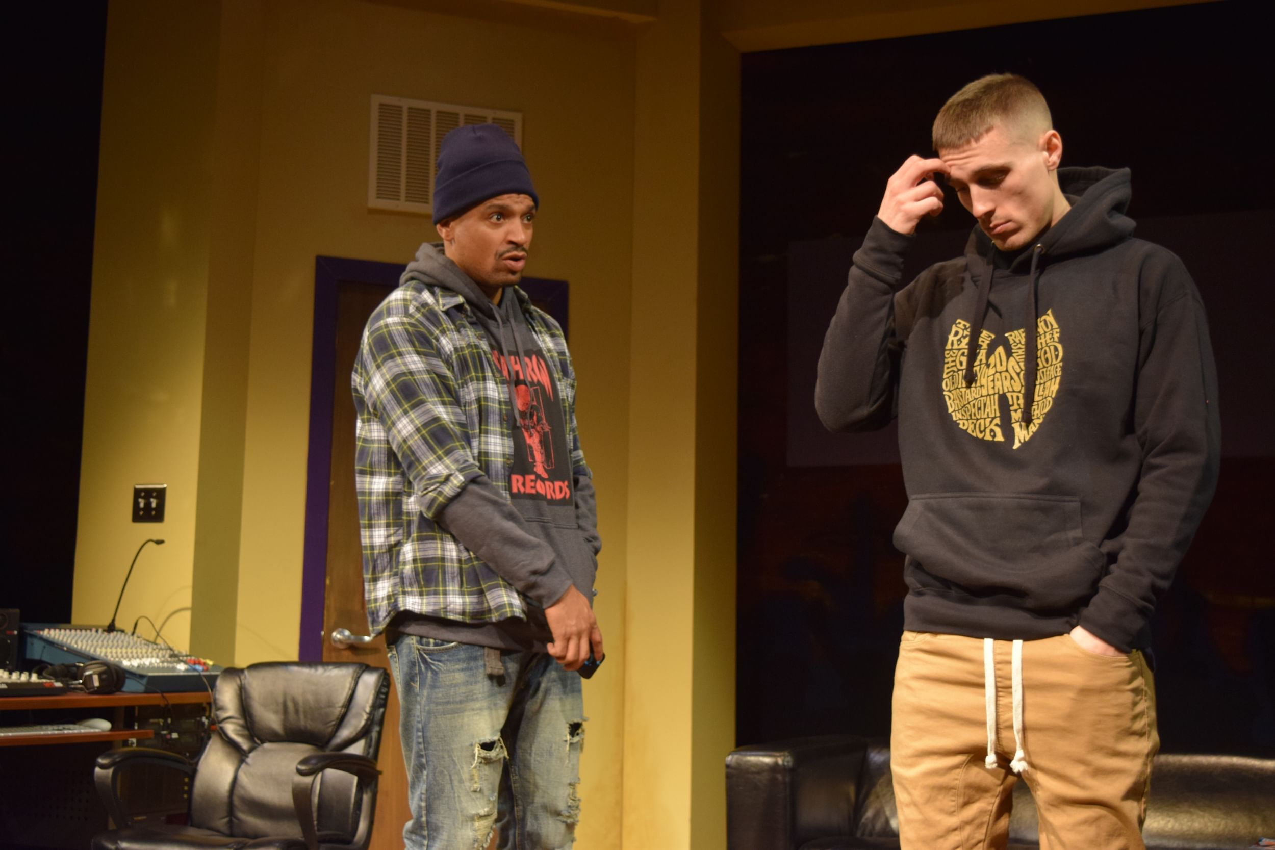 Can a handsome studio house these issues? Carlo Campbell and Kyle Glenn in ‘Hype Man.’ (Image courtesy of InterAct.)