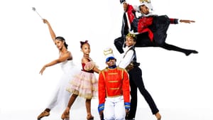 Three kids and two young adults pose against an all-white background in nutcracker-inspired ballet outfits.