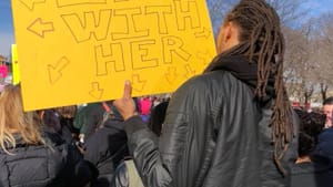 Are you with her — really? (Photo from the 2018 Women's March by Alaina Johns.)