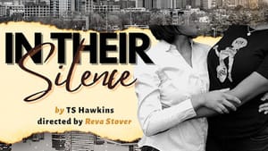 Show logo: left of the title, and below a black & white photo of the Philly skyline with a yellow sun, two people embrace