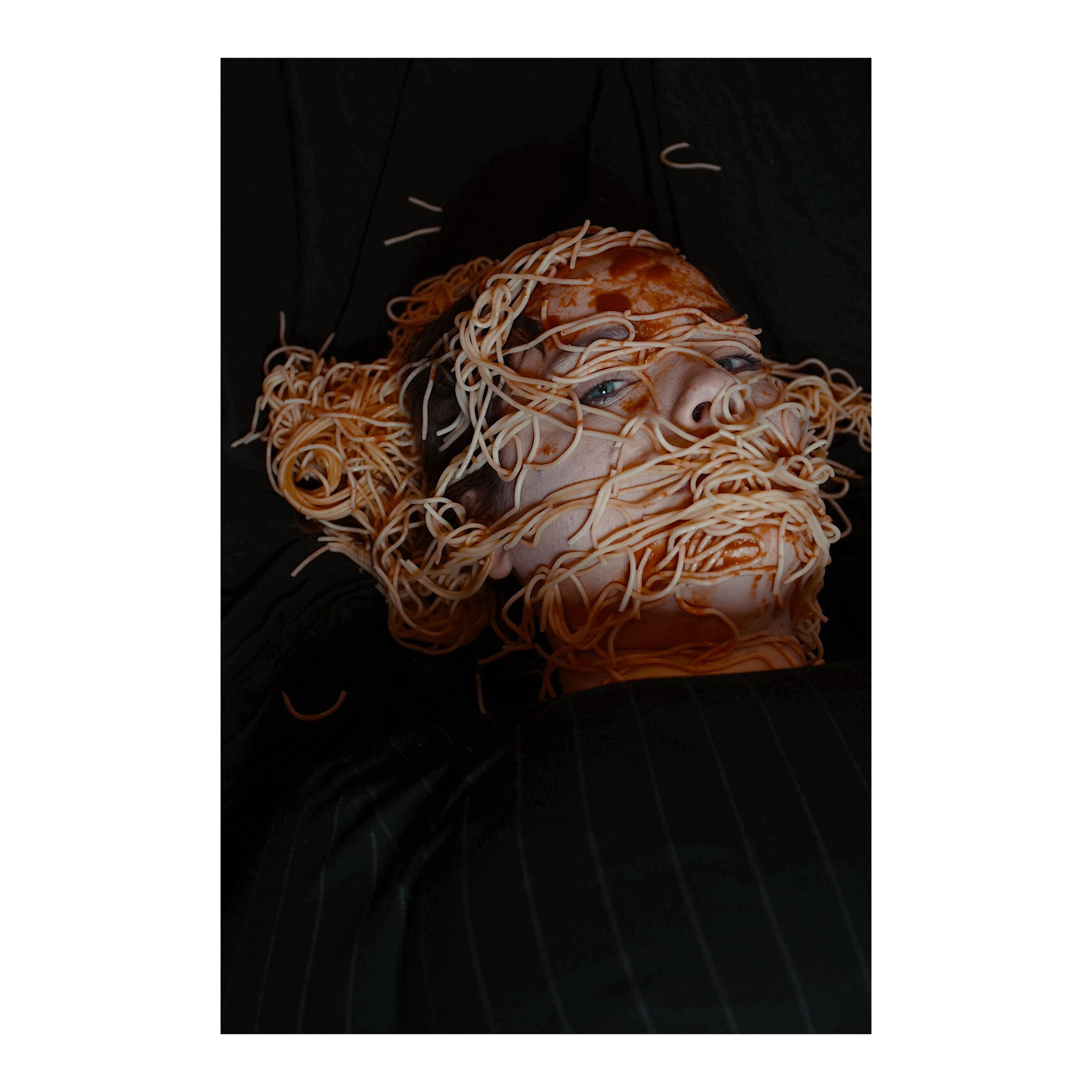 Challenging the theater-industrial complex…in pasta. (Image courtesy of Eibhleann Clyne.)