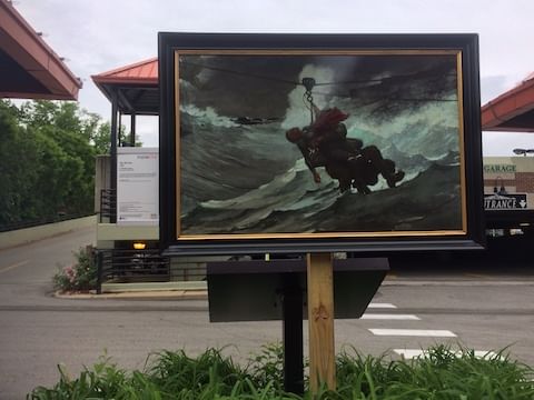 Winslow Homer's 'The Life Line,' on Plum Street Mall in Media, Pennsylvania. (Photo by Anndee Hochman.)