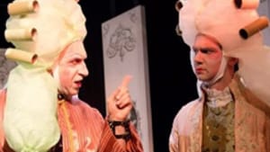 Hutter (left), Stanger: Don't examine those wigs too closely.