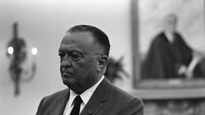 Hoover in the Oval Office, 1967. (Photo by Yoichi R. Okamoto, public domain via Wikimedia Commons)