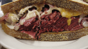 A reuben sandwich, Katz's Deli style. (Photo via Creative Commons/Wikimedia)