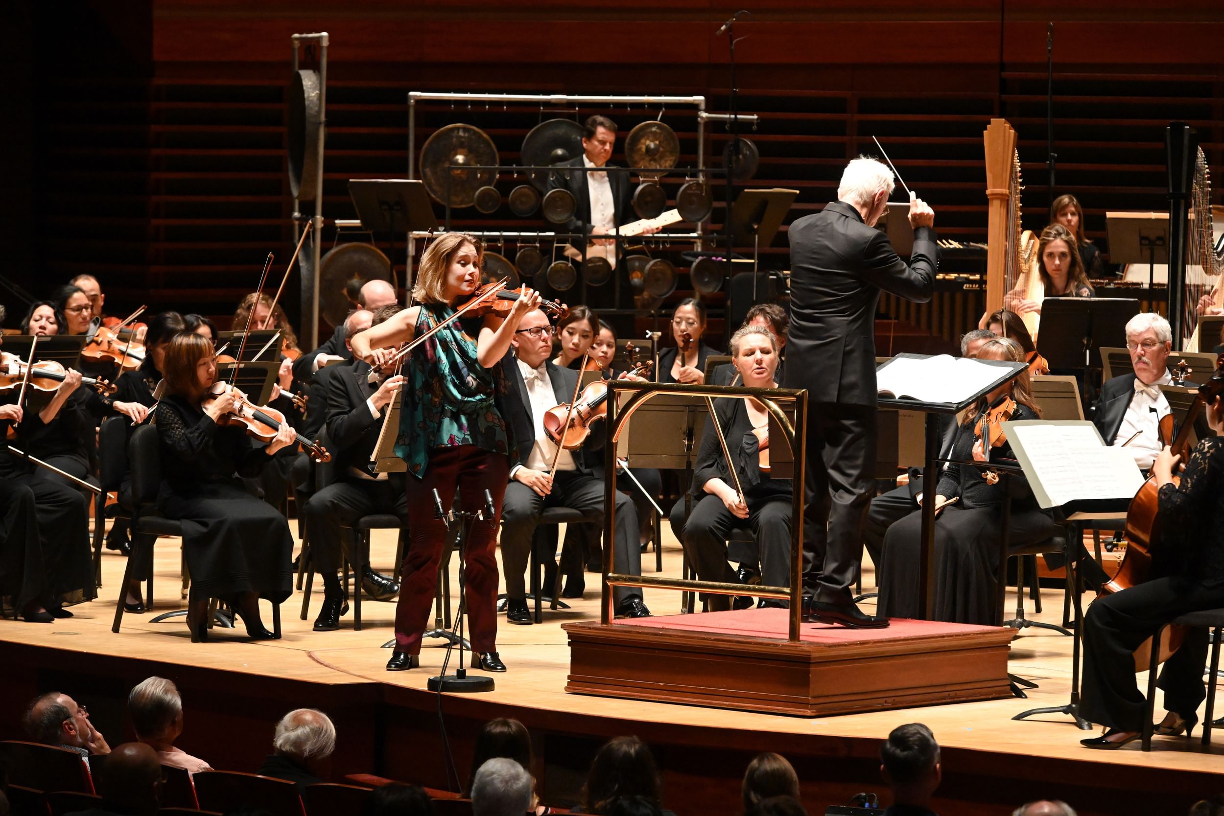 Saturated with melodic flavor: violinist Leila Josefowicz and composer/conductor John Adams with the Philadelphia Orchestra. (Photo by Pete Checchia.)