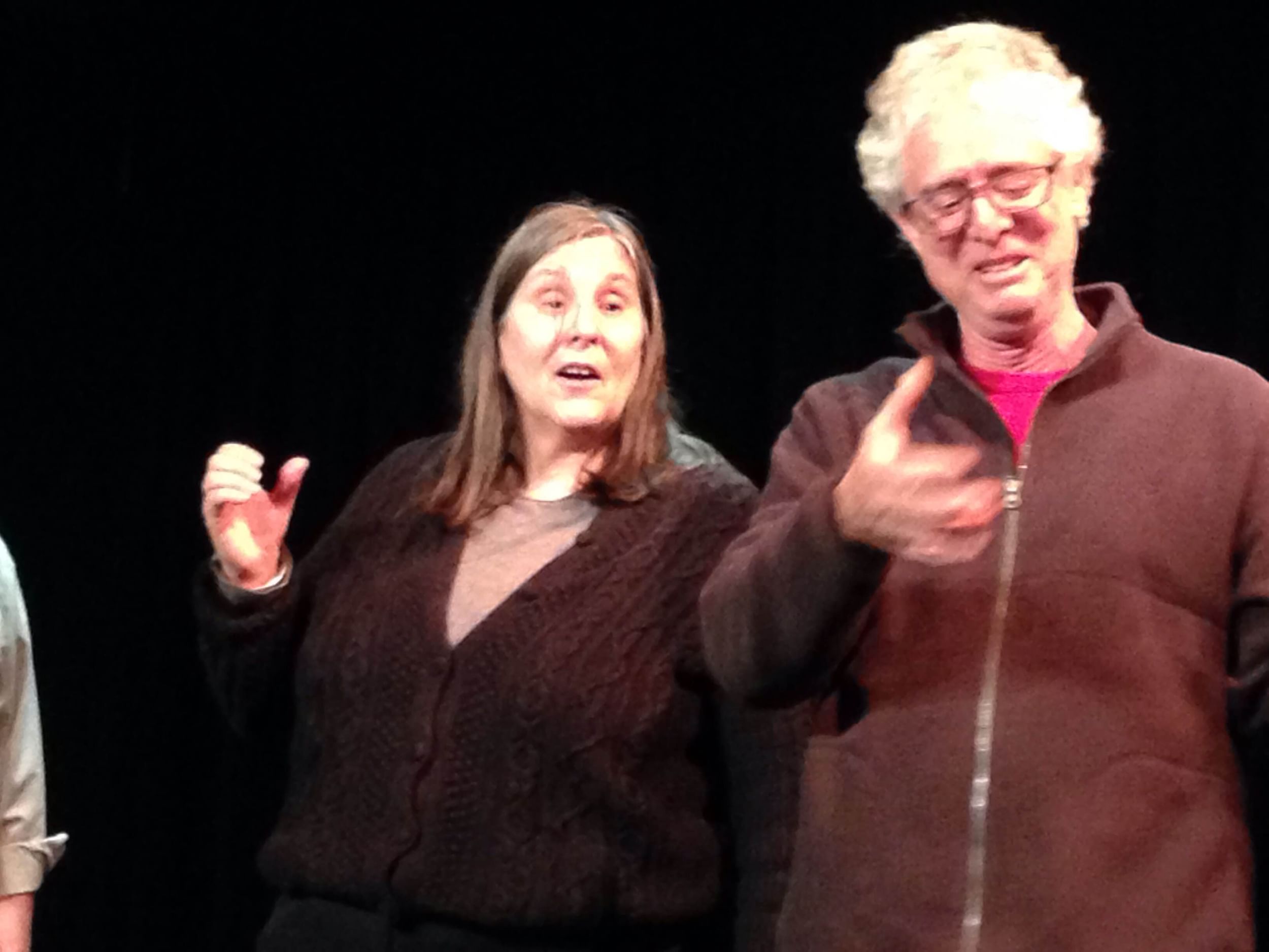 Speaking of funny women onstage: BSR editor Judy Weightman performs with improv group Time Bandits. Photo by Alaina Mabaso.