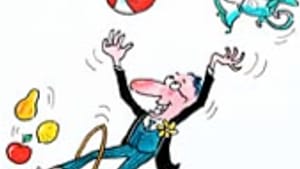 Juggler on a unicycle