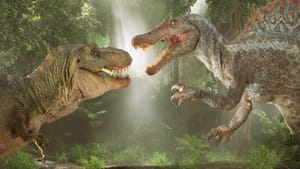 T-Rex and Spinosaurus face off in "Jurassic Park III."