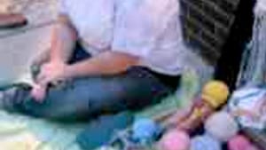 Kennedy on sidewalk: Anyone for crocheted jellyfish?