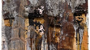 Anselm Kiefer's "Auguste Rodin : Les Cathédrales de France," 2016. 380 x 380 cm. Oil, acrylic, emulsion, shellac and lead on canvas. (Photo by George Poncet, private collection.)