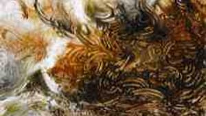 Kinney’s ‘Wind, Water and Earth’: Painting with coal dust.