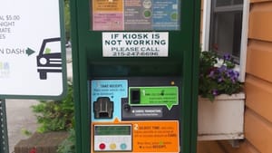 The offending kiosk and its many, many instructions. (Photo by Rod Bartchy.)