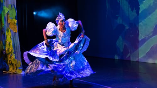 Like trance-inducing waters: Ama Schley as Yemaya, goddess of rivers and oceans. (Photo by Jaci Downs Photography.)