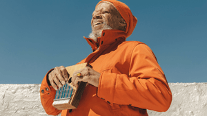 Laraaji laughs in his own world of sound. (Image courtesy of Bowerbird.)