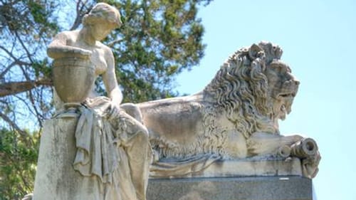 Henry Disston's mausoleum is the largest on Laurel Hill's "Millionaires' Row." (Photo via Creative Commons/Wikimedia.)