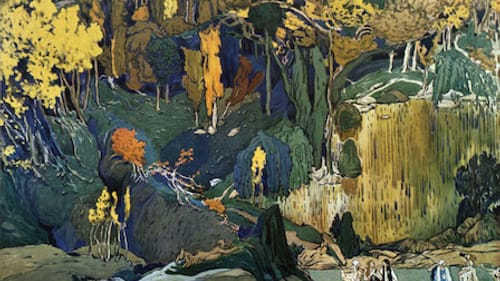 Léon Bakst's scenography for Nijinsky's 1912 'The Afternoon of a Faun.' (Photo via Creative Commons/Wikipedia.)