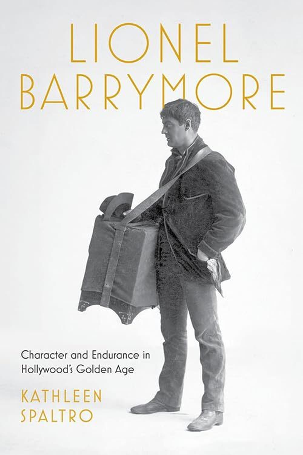 Book cover. A black and white image of Barrymore against a white background