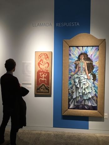 L to r: "Evolution" by Domingo Negrón and "Monserrat" by Daniel de Jesús. (Photo by Concha Alborg)