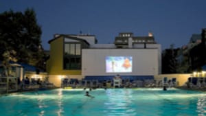 How sublime: Watching a movie in the water.
