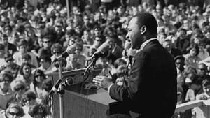 Martin Luther King Jr. speaking against the Vietnam War at the St. Paul Campus of the University of Minnesota in 1967. (Photo via Wikimedia Commons.)