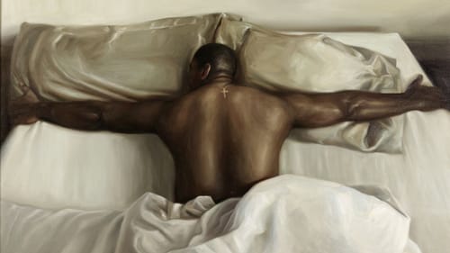 Muinde’s hyper-realistic painting, described in the article below.