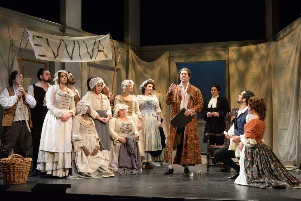 The backbone of the standard repertory: the ensemble of AVA’s ‘Le Nozze de Figaro.’ (Photo courtesy of AVA.)