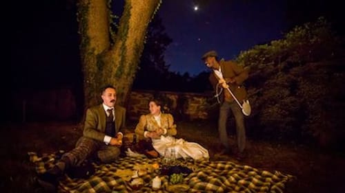 Act II moves to "a verdant patch of grass on the Woodlands lawn." (Photo by Ashley E. Smith for Wide Eyed Studios.)
