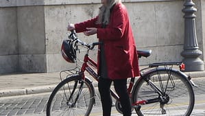 Mary Beard being filmed in Rome. (Photo by Tristan Ferne via Creative Commons/Flickr)